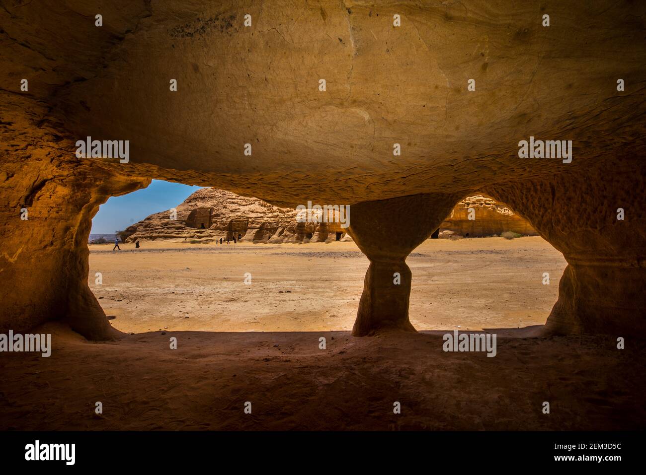 Mada'in Saleh, auch 'Al-Hijr' oder 'Hegra' genannt, ist eine archäologische Stätte im Sektor von Al-`Ula in der Region Al Madinah, dem Hejaz, Saudi Stockfoto